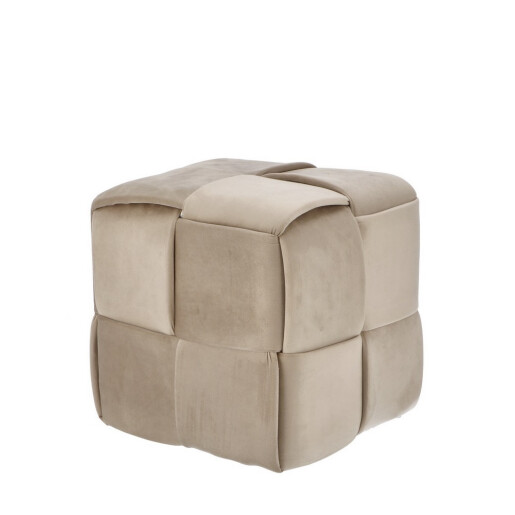 Puf catifea bej 37 x 37 x 37 cm