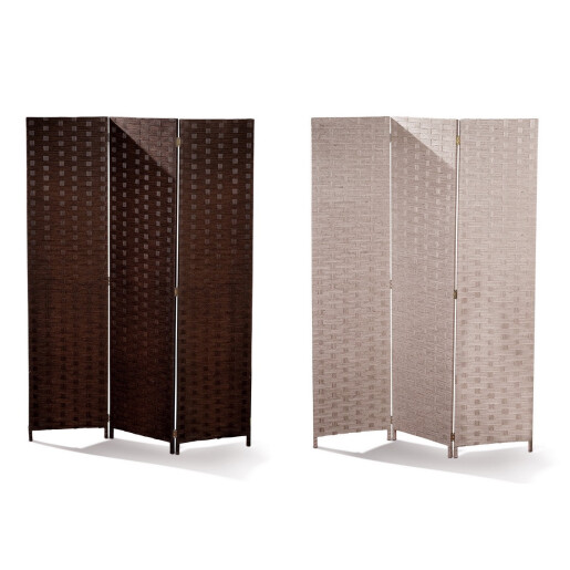 Set 2 paravane decorative bambus lemn negru bej 135 x 180 cm