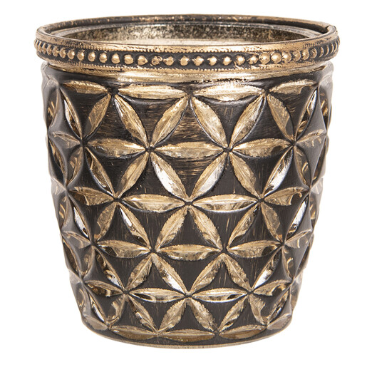 Vaza sticla aurie maro 9x9 cm