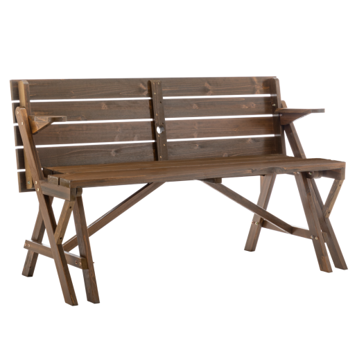 Masa gradina, banca lemn maro Zagir 139,5x133,5x73 cm