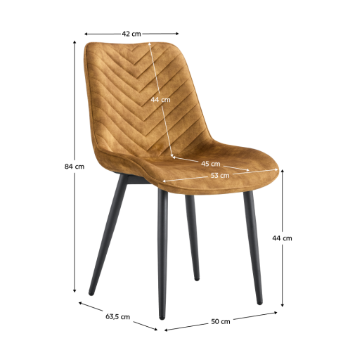 Scaun dining catifea maro metal negru Zaina 50x63.5x84 cm