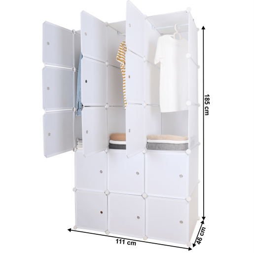 Dulap modular plastic alb Zalvo 111x46x185 cm