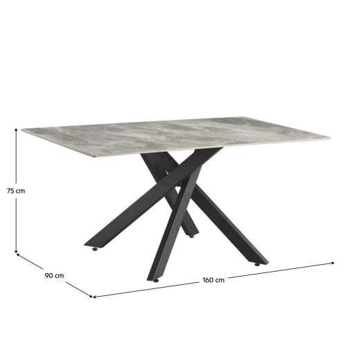 Masa dining gri neagra  Zenos 160x90x75 cm