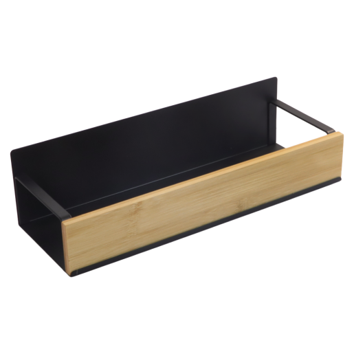 Set 4 polite otel negru bambus maro Zober 2 x 27x8,5x7,5 cm, 2 x 29,5x9,5x7,5 cm