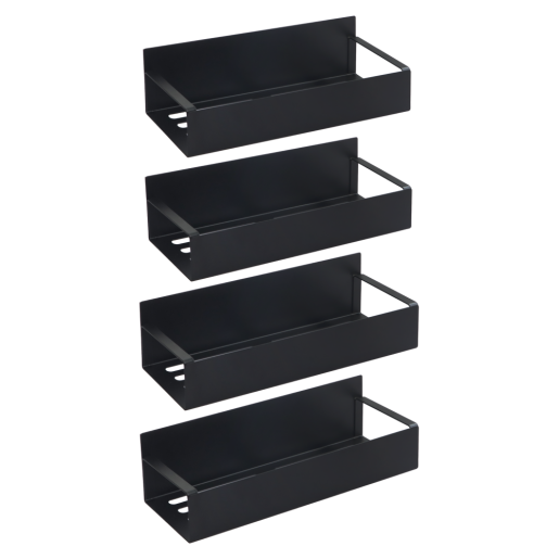 Set 4 polite otel negru Zober 2 x 27x8,5x7,5 cm, 2 x 29,5x9,5x7,5 cm