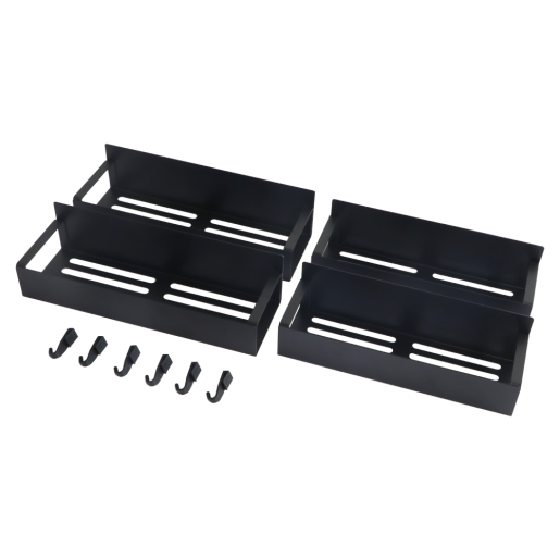 Set 4 polite otel negru Zober 2 x 27x8,5x7,5 cm, 2 x 29,5x9,5x7,5 cm
