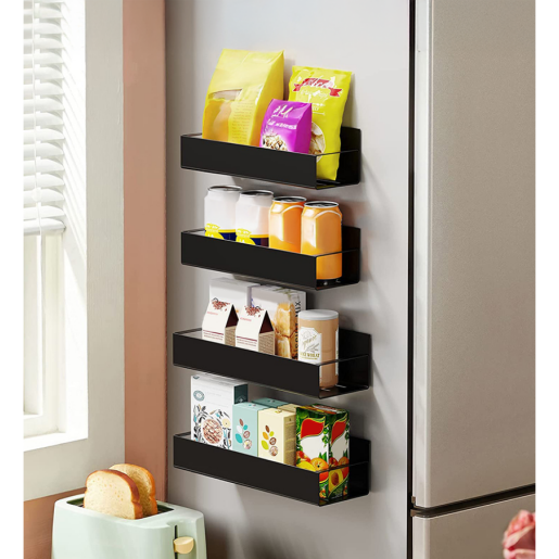 Set 4 polite otel negru Zober 2 x 27x8,5x7,5 cm, 2 x 29,5x9,5x7,5 cm