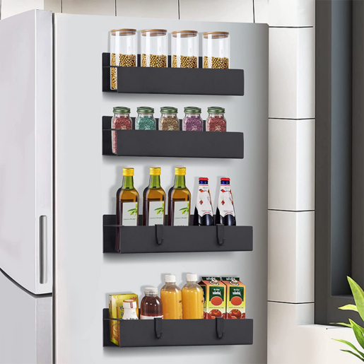 Set 4 polite otel negru Zober 2 x 27x8,5x7,5 cm, 2 x 29,5x9,5x7,5 cm