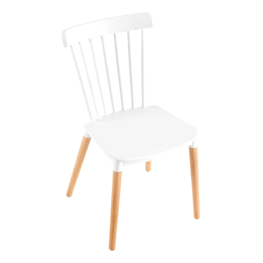 Scaun plastic alb lemn fag  Zosima 54x44x83 cm