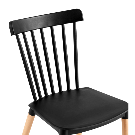 Scaun plastic negru lemn fag Zosima 54x44x83 cm