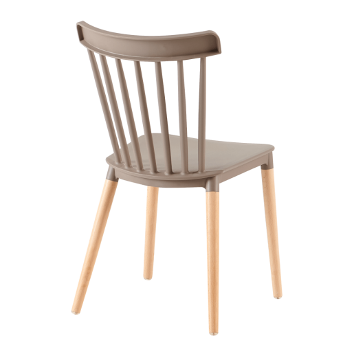 Scaun plastic gri lemn fag Zosima 54x44x83 cm