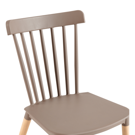 Scaun plastic gri lemn fag Zosima 54x44x83 cm