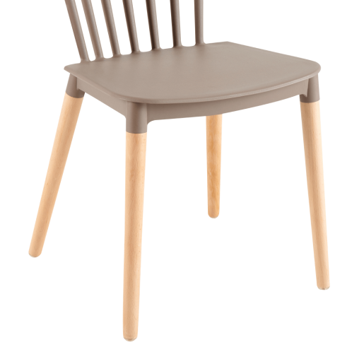 Scaun plastic gri lemn fag Zosima 54x44x83 cm