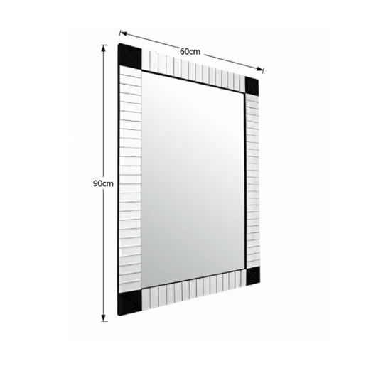 Oglinda perete argintiu negru Elisson 60x90 cm