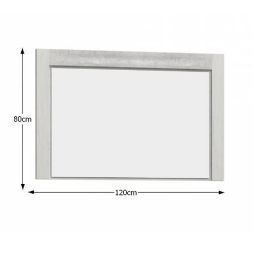 Oglinda perete rama pal frasin alb Infinity 120x80 cm