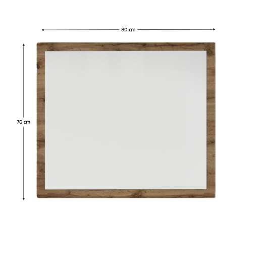 Oglinda perete stejar wotan Iria 80x2x70 cm 