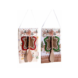 Set ustensile bucatarie Craciun 38 x 64 H, 14 x 18 H, 30 H