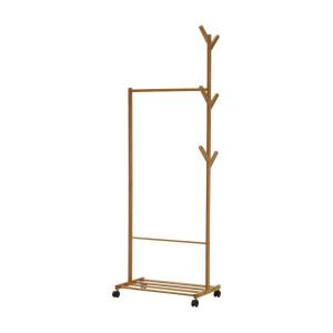 Suport haine bambus Vikir 100x35x174 cm