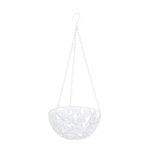 Suport ghiveci flori metal alb 25x25x57