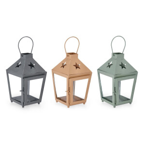 Set 3 felinare metal multicolor Miley 10x10x12h