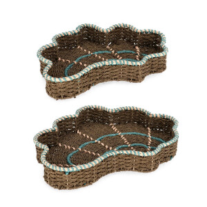 Set 2 tavi decorative hartie multicolora Kya 44x30x6h; 50x38x6h