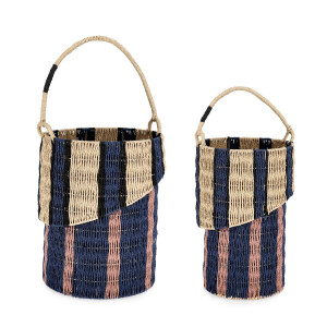 Set 2 cosuri decorative hartie multicolora Kya Ø30x46h; ø37x47h