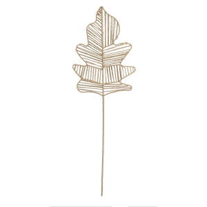 Set 8 frunze decorative metal negru hartie natur Wanda 34x110h