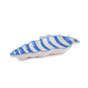 Bol portelan alb albastru Scoica 20,9x10,1x2,6h