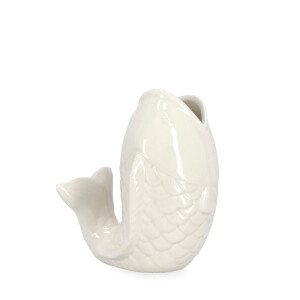 Vaza flori portelan alb Peste 14x11,5x17h