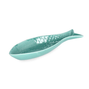 Set 4 platouri portelan albastru Fish 28x9.2x3.3 cm