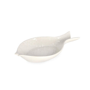 Set 6 platouri portelan alb Fish 24x14x3.5 cm