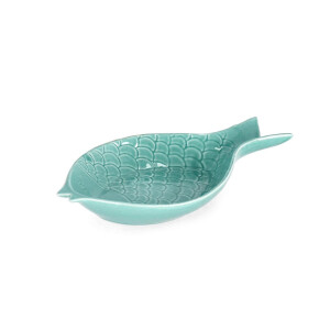 Platou portelan albastru Fish 24x14x3.5 cm