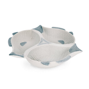 Bol decorativ portelan alb albastru Pesti 27x25,5x4h