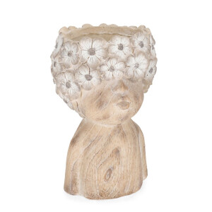 Ghiveci flori ceramica maro Fetita Ø24x40h