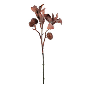 Set 24 crengute artificiale portocalii maro Berries 25x9x65h