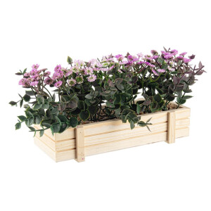 Flori artificiale mov verzi in ghiveci 22.5x8.5x14 cm