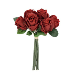 Buchet Trandafiri artificiali rosii verzi Ø22x28h