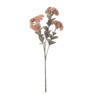 Set 24 flori artificiale verzi roz Loryn 56h