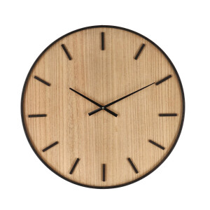Ceas perete mdf natur otel negru Janvier 70x4.5 cm