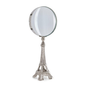 Lupa decorativa metal argintiu Adventure 12,5x7x31h