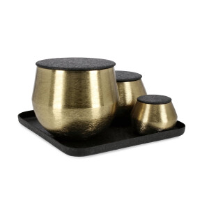 Set tava, 3 boluri decorative Kamya Ø6x6h; ø10x9h; ø13x13h; 24x24x2h