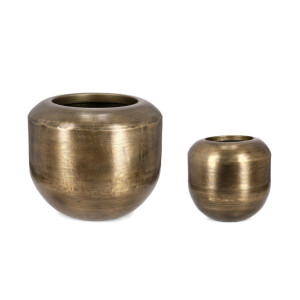 Set 2 vaze flori aluminiu auriu Nadu Ø40x37h; ø66x54h