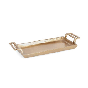 Tava decorativa aluminiu auriu Sagar 41x18,5x5h