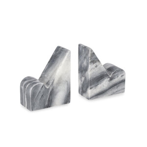 Set 2 suporturi carti marmura gri Kandy 2x 10x5x12h