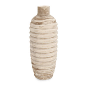 Vaza flori lemn natur Hasly Ø16x45h