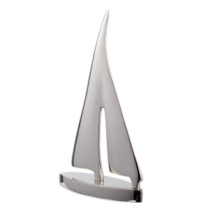 Barca decorativa metal argintiu 15,5x5,2x24h