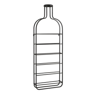 Suport 6 sticle vin fier negru Isaac 33.5x9x98 cm