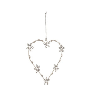 Set 12 ornamente brad sticla metal argintiu Ruth 23x21h