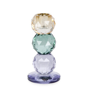 Sfesnic lumanare cristal multicolor Elrik Ø7x13,5h