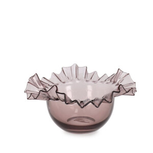 Bol decorativ sticla roz Thalya Ø 24x14,5h